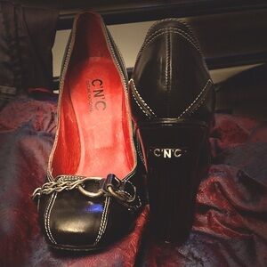 C’N’C 90's Y2K costume international chain buckle chunky high heeled shoesNWOT